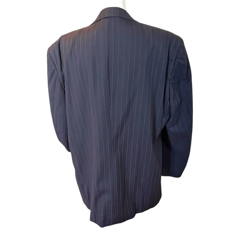 Pronto Uomo Sport Coat Navy Pinstripe 46R